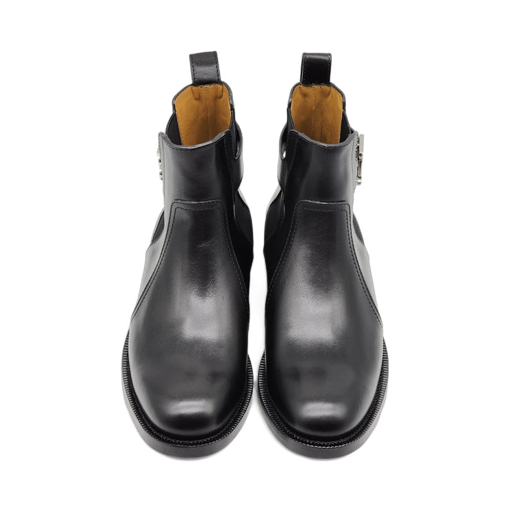 Burberry Luke TB Monogram Buckle Leather Chelsea Boot in Black