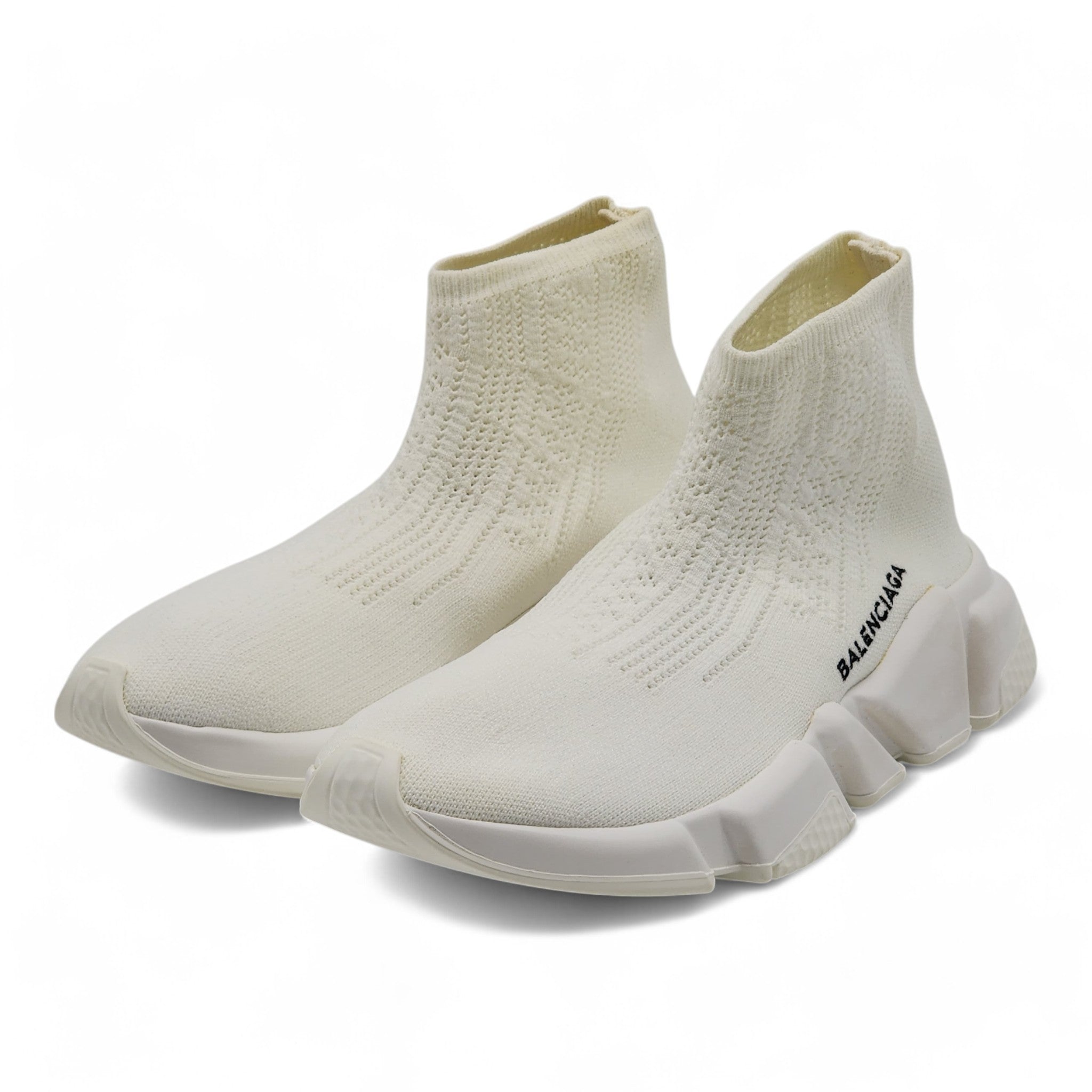 Balenciaga Speed Trainers Sock Sneakers - Knit Fabric - White 36