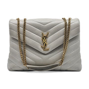 Saint Laurent Loulou Medium Shoulder Bag in Ivory