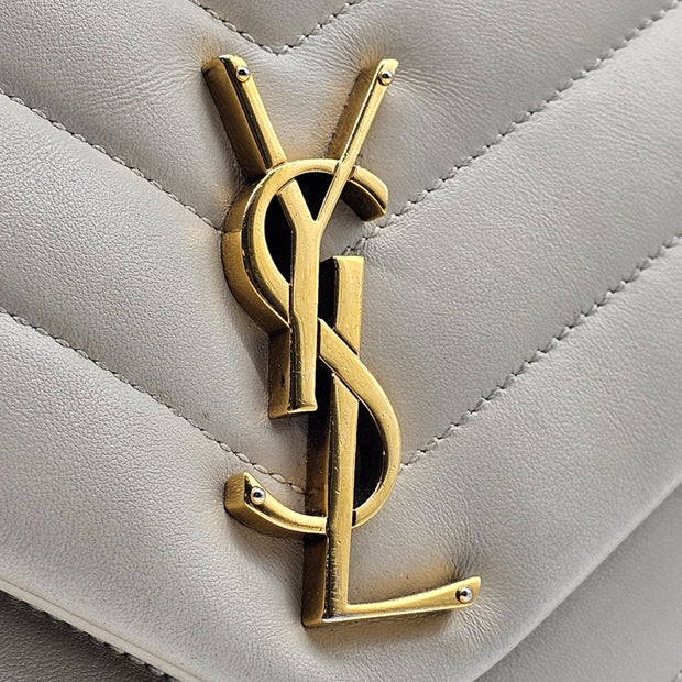 Saint Laurent Loulou Medium Shoulder Bag in Ivory