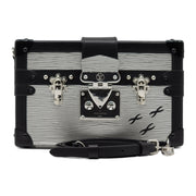 Louis Vuitton Epi Petite Malle Trunk Clutch Shoulder Bag M55309 in Silver