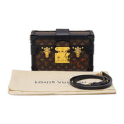 Louis Vuitton Monogram Petite Malle Trunk Clutch Shoulder Bag M45943 in Brown