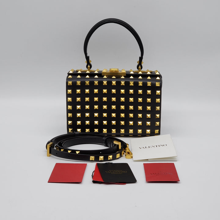 Valentino Garavani Alcove Box Studded Bag in Black