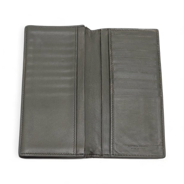 Bottega Veneta Nappa Intrecciato Bi-Fold Wallet in Gray Blue