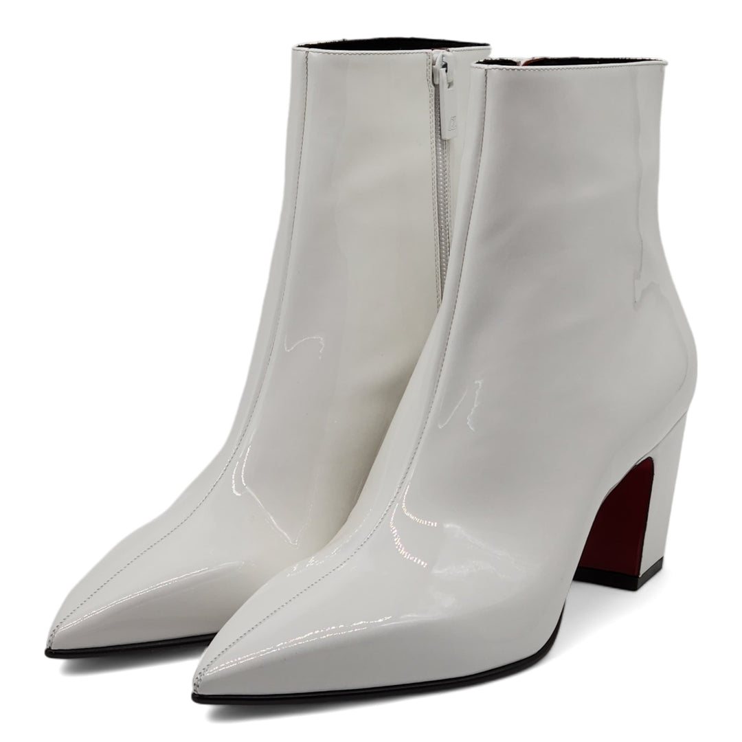 Christian louboutin white ankle boots hotsell