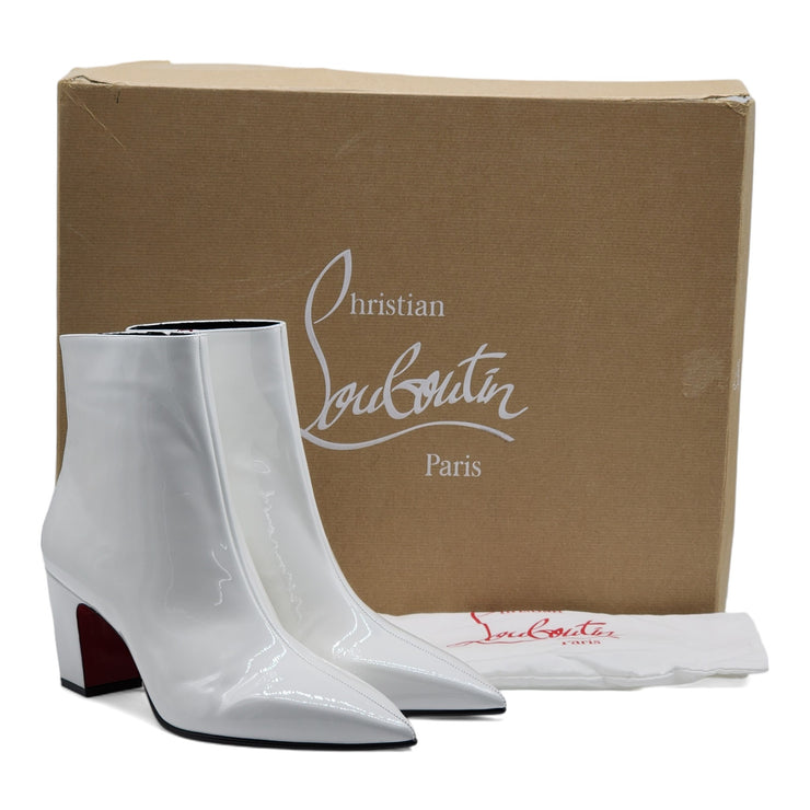 Christian louboutin white ankle boots best sale