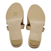 Burberry Honour Leather Flat Sandals in Pale Peach