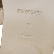 Burberry Honour Leather Flat Sandals in Pale Peach