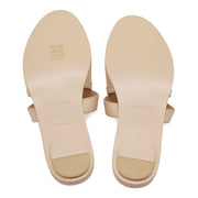 Burberry Honour Leather Flat Sandals in Pale Peach