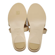 Burberry Honour Leather Flat Sandals in Pale Peach