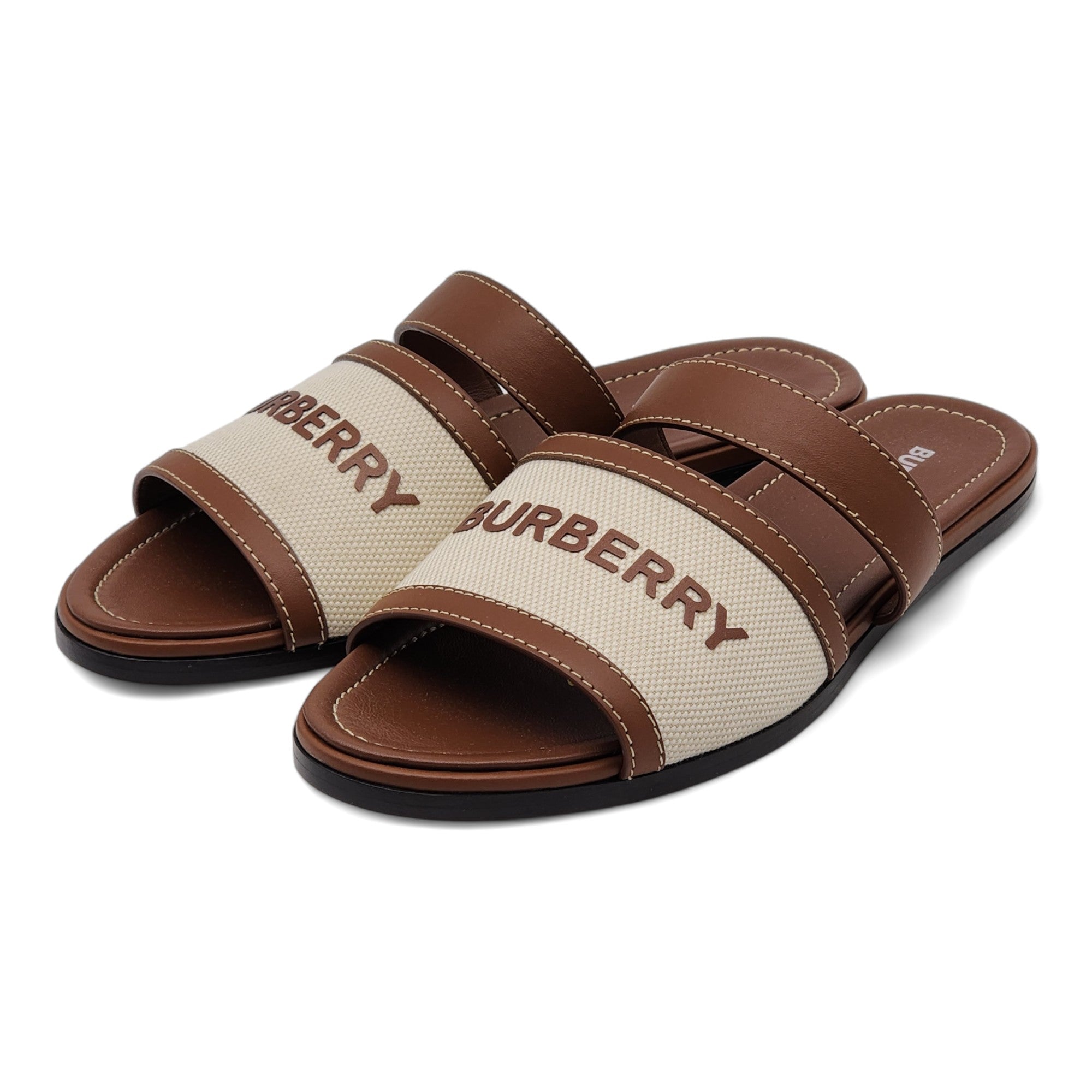 Burberry Honour Leather Flat Sandals in Brown (W) – MAC AND LOU