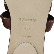 Burberry Honour Leather Flat Sandals in Brown (W)