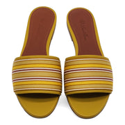 Loro Piana The Suitcase Stripe Flat Sandals in Yellow