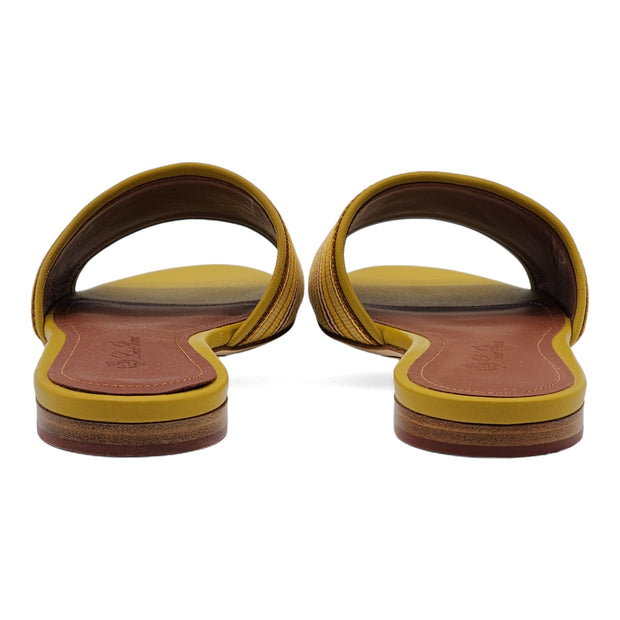 Loro Piana The Suitcase Stripe Flat Sandals in Yellow