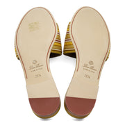 Loro Piana The Suitcase Stripe Flat Sandals in Yellow