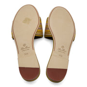 Loro Piana The Suitcase Stripe Flat Sandals in Yellow