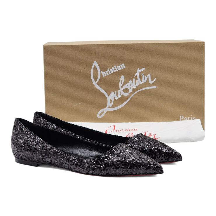 Christian Louboutin Ballalla Ballet Flats - Sequin - Black - 37