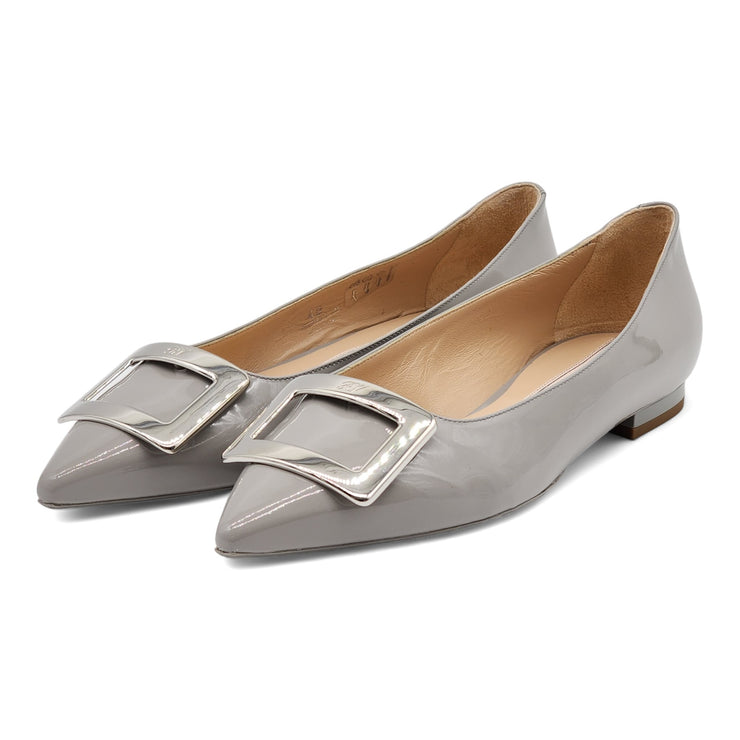 Roger Vivier Gommettine Ball Ballet Flats - Leather - Gray - 40