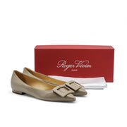 Roger Vivier Gommettine Ball Ballet Flats - Leather - Gray - 40