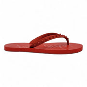 Christian Louboutin Loubi Flip Studded Flip Flops in Red