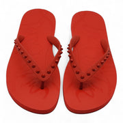 Christian Louboutin Loubi Flip Studded Flip Flops in Red