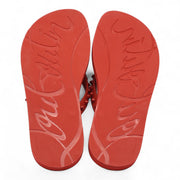 Christian Louboutin Loubi Flip Studded Flip Flops in Red