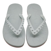 Christian Louboutin Loubi Flip Studded Flip Flops in Gray