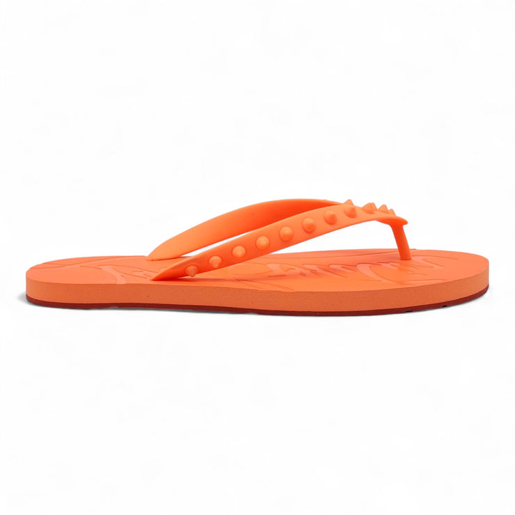 Christian Louboutin Loubi Flip Studded Flip Flops in Orange