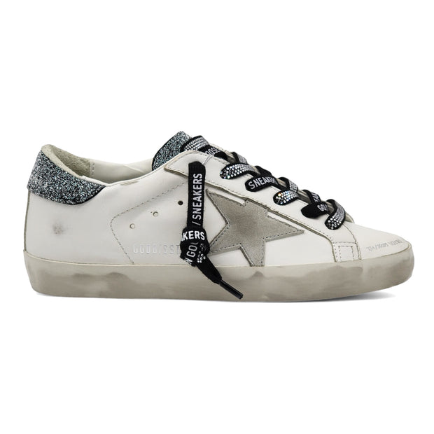 Golden Goose Super Star Classic Leather Sneakers with Swarovski Crystals