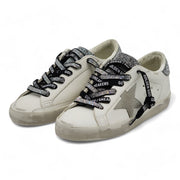 Golden Goose Super Star Classic Leather Sneakers with Swarovski Crystals