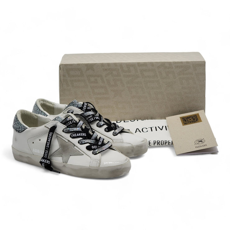 Golden Goose Super Star Classic Leather Sneakers with Swarovski Crystals