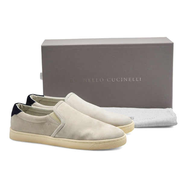 Brunello Cucinelli Men's Slip-On Sneakers - Suede - Gray - 43