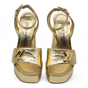 Louis Vuitton Shake Platform Sandals Python in Gold (35)