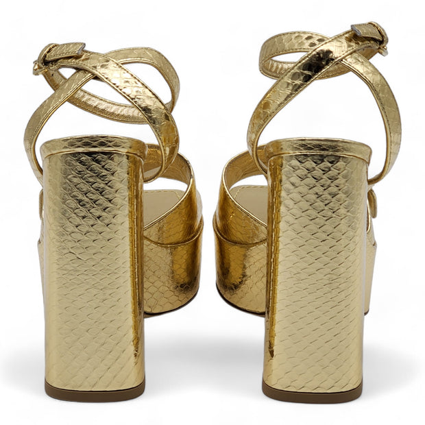 Louis Vuitton Shake Platform Sandals Python in Gold (35)