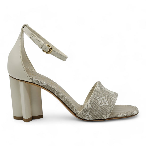 Louis Vuitton Monogram Denim Silhouette Sandals in Ivory (36.5)