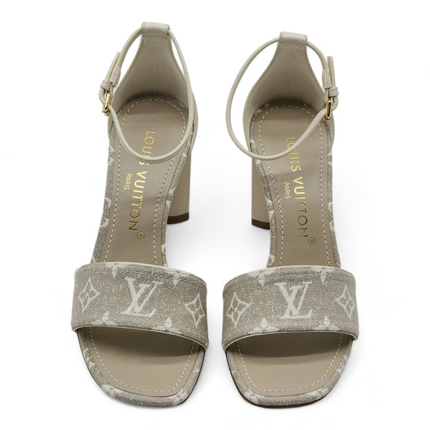 Louis Vuitton Monogram Denim Silhouette Sandals in Ivory (36.5)