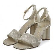 Louis Vuitton Monogram Denim Silhouette Sandals in Ivory (36.5)