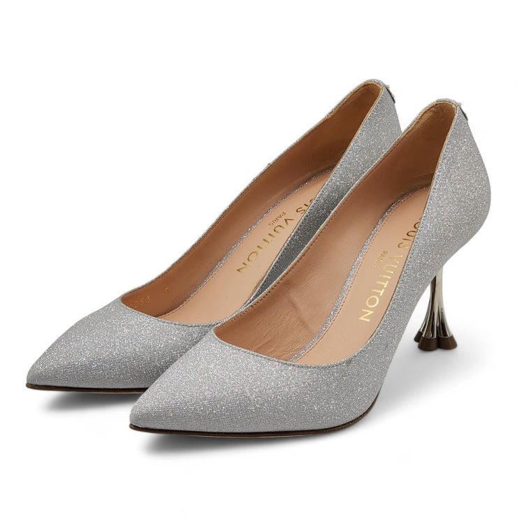 Louis Vuitton Blossom Pumps Glitter in Silver