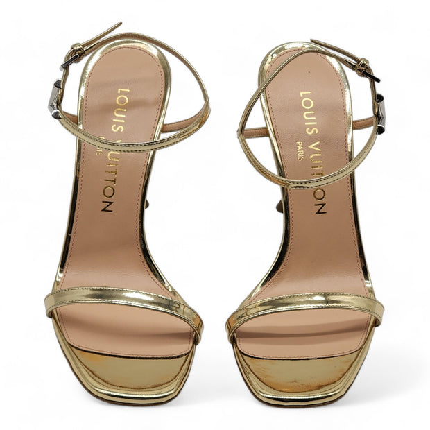 Louis Vuitton Blossom Sandals Leather in Gold (36)