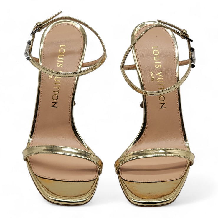 Louis Vuitton Blossom Sandals Leather in Gold (36)