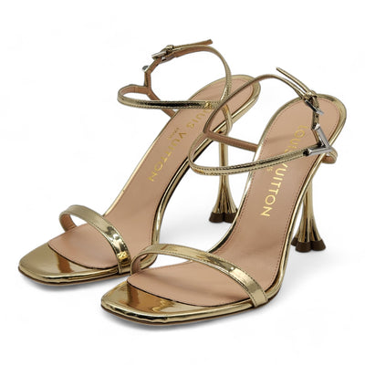 Louis Vuitton Blossom Sandals Leather in Gold (36)