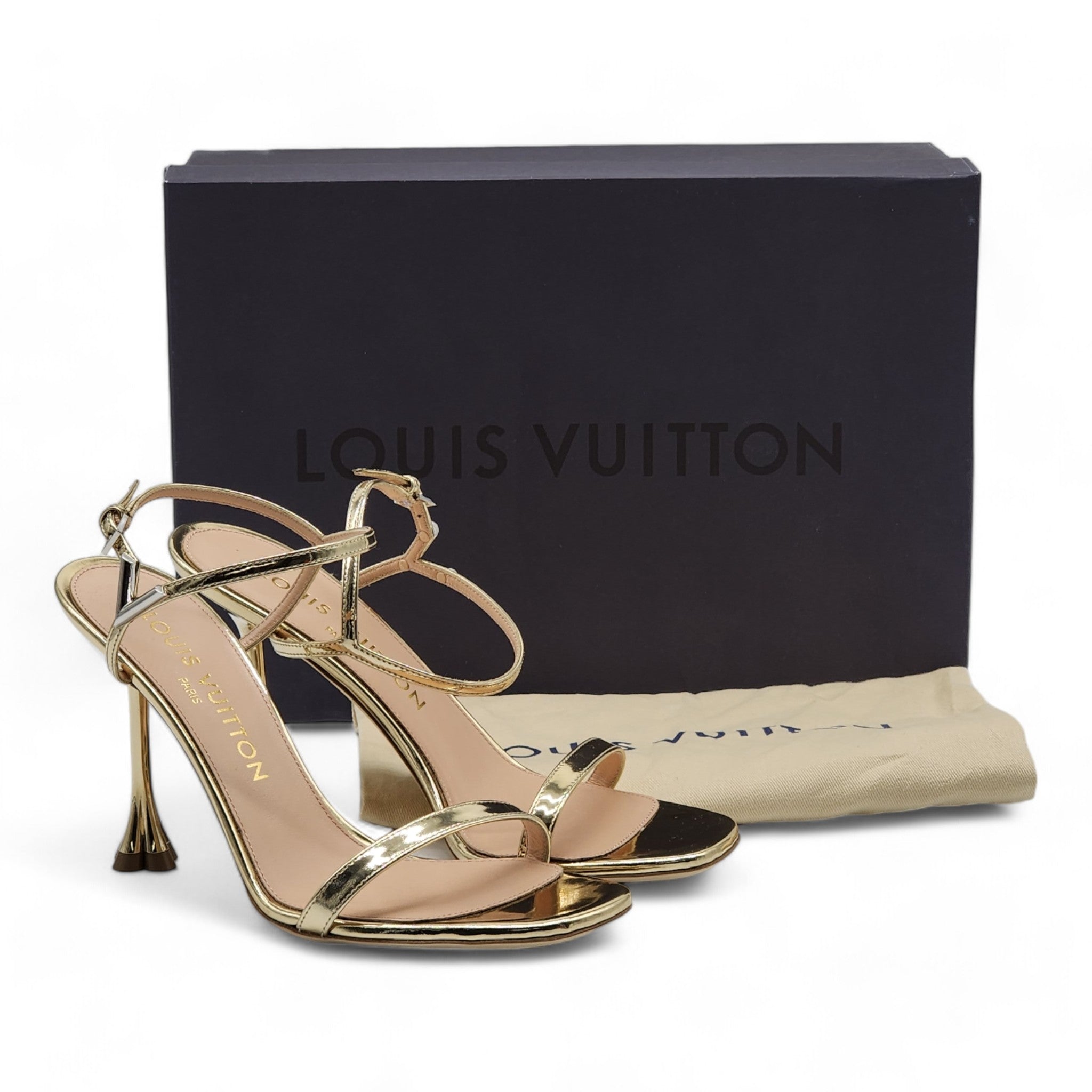 Louis Vuitton Blossom Sandals Leather in Gold EU 36 US 5.5 – MAC