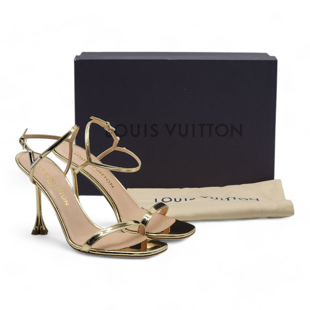 Louis Vuitton Blossom Sandals Leather in Gold (38)