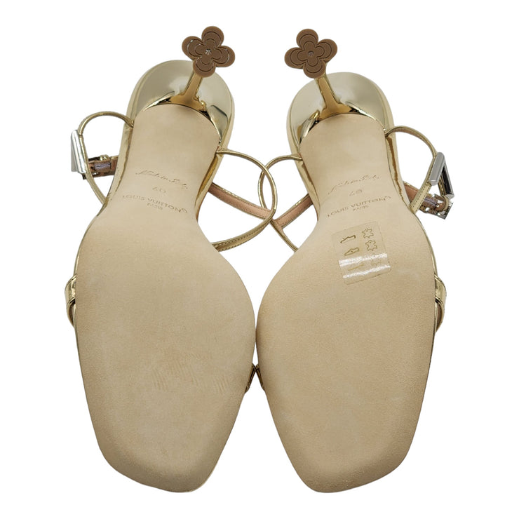 Louis Vuitton Blossom Sandals Leather in Gold (40)