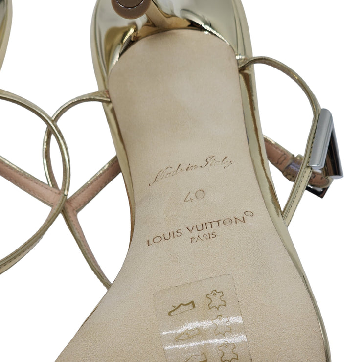 Louis Vuitton Blossom Sandals Leather in Gold (40)