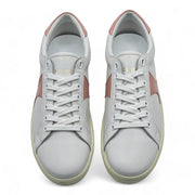 Celine Triomphe Low Top Leather Lace Sneakers in White and Pink size 42