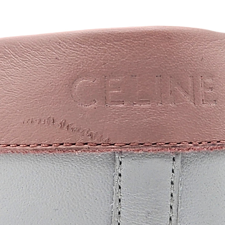 Celine Triomphe Low Top Leather Lace Sneakers in White and Pink size 42