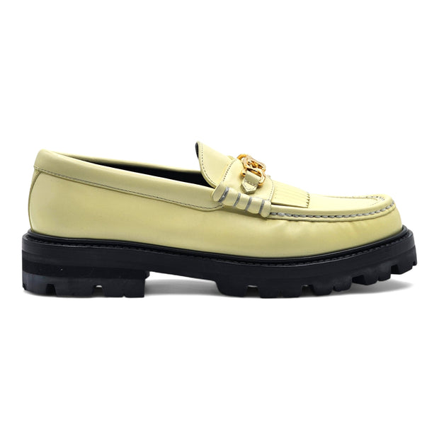 Celine Margaret Loafer With Triomphe Chain Polished Bull Leather in Yellow 37.5