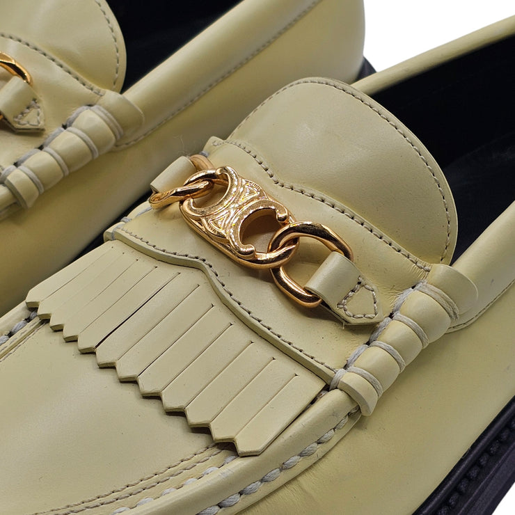 Celine Margaret Triomphe Loafers - Polished Bull Leather - Yellow - 37.5