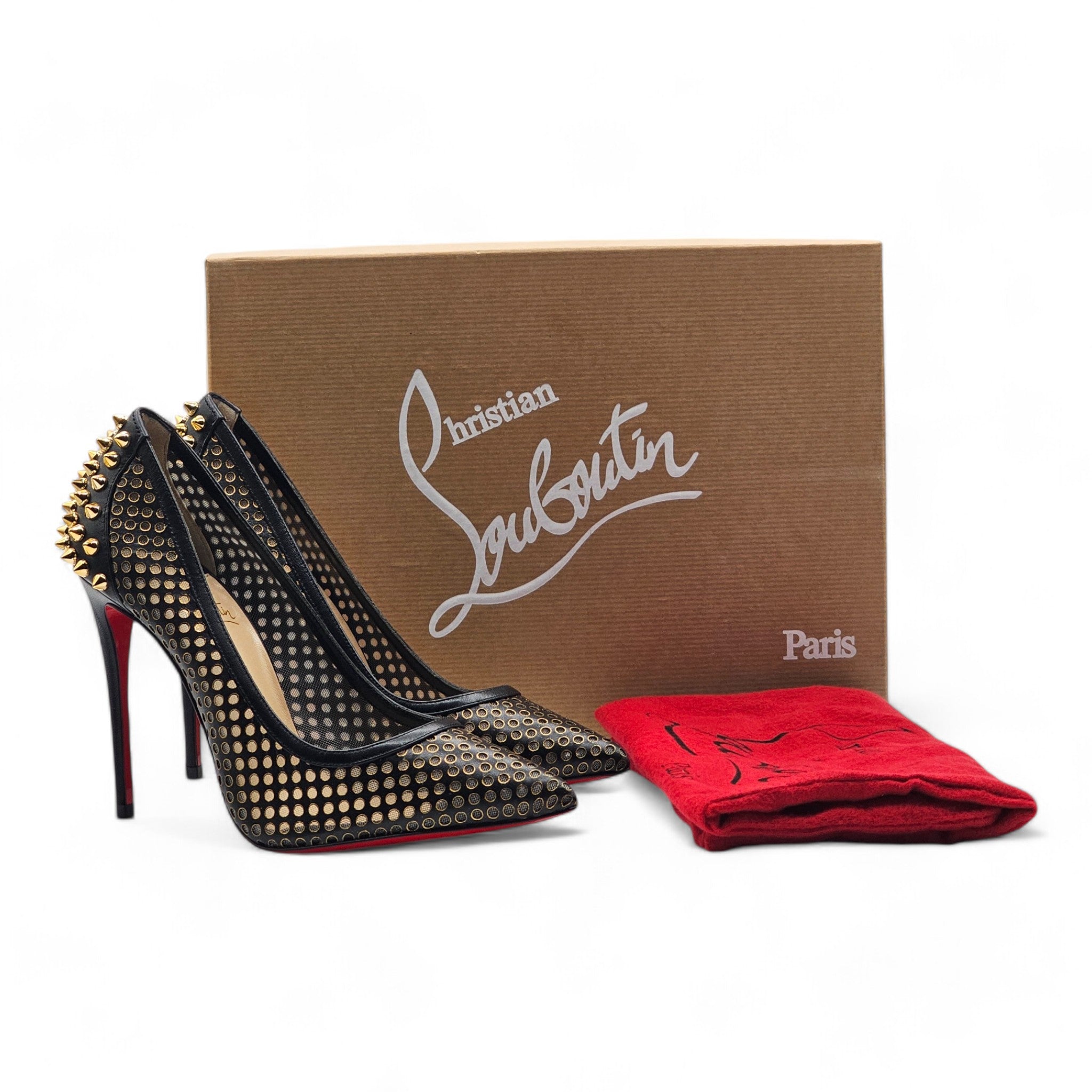Christian Louboutin Guni Spiked Pumps - Perforated Fishnet